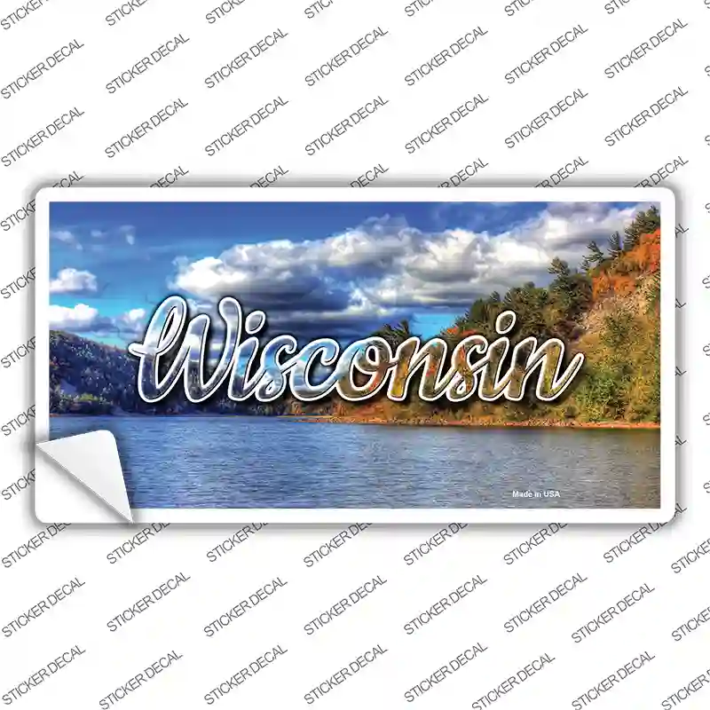 Wisconsin Colorful Lake State Novelty Sticker Decal