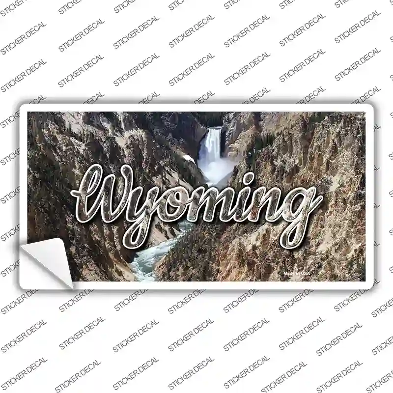 Wyoming Rocky Waterfall State Novelty Sticker Decal