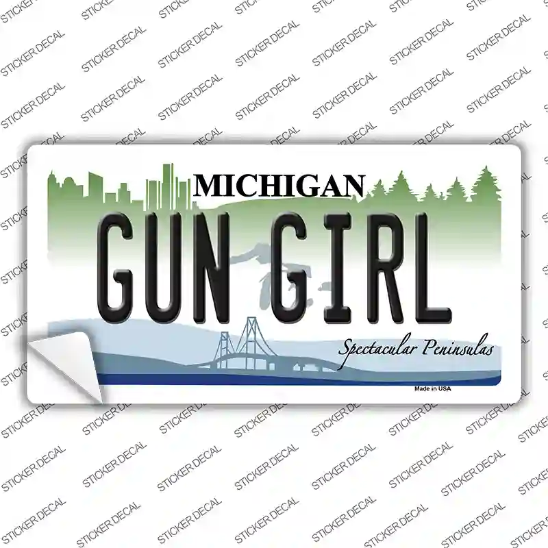 Gun Girl Michigan Novelty Sticker Decal
