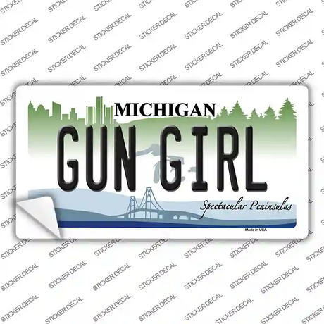 Gun Girl Michigan Novelty Sticker Decal