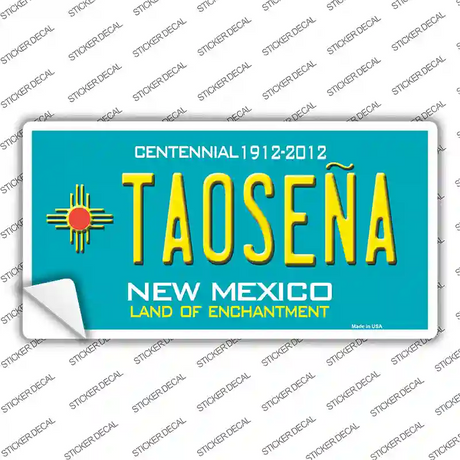 Taosena Teal New Mexico Novelty Sticker Decal