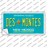 Des Montes Teal New Mexico Novelty Sticker Decal