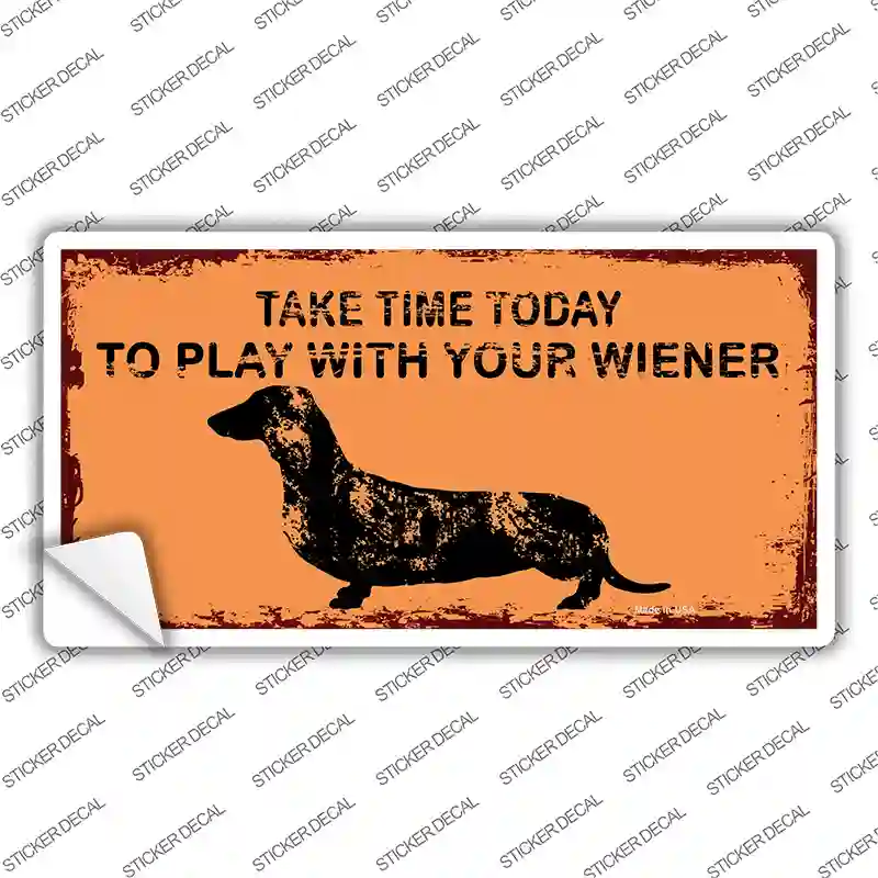 Play With Your Wiener Novelty Sticker Decal