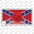 Confederate Flag With Red Rose Novelty Sticker Decal