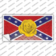 Confederate Flag With Yellow Rose Novelty Sticker Decal