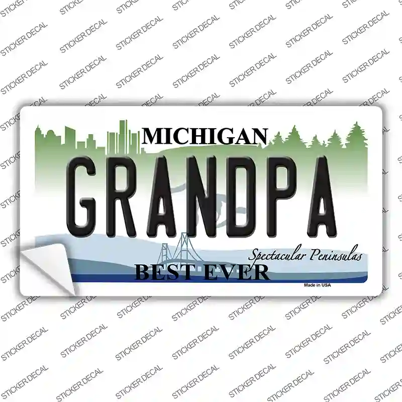 Grandpa Michigan Novelty Sticker Decal
