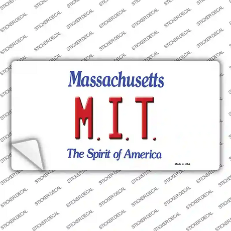 MIT Massachusetts State Novelty Sticker Decal