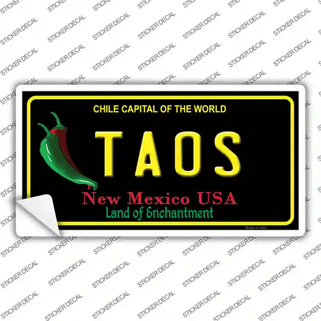 Taos New Mexico Black State Novelty Sticker Decal