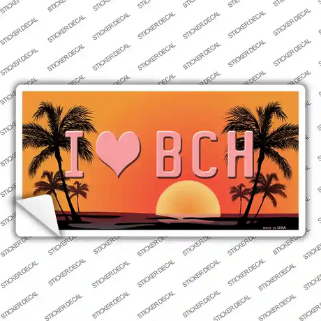 I Love Beach Novelty Sticker Decal