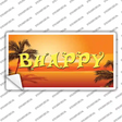 Be Happy Beach Scene Novelty Sticker Decal