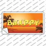 Be Happy Beach Scene Novelty Sticker Decal