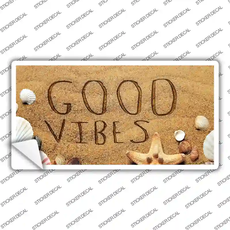 Good Vibes in the Sand Novelty Sticker Decal