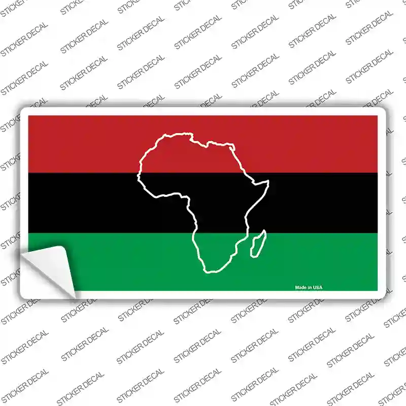 Africa Outline With Flag Novelty Sticker Decal