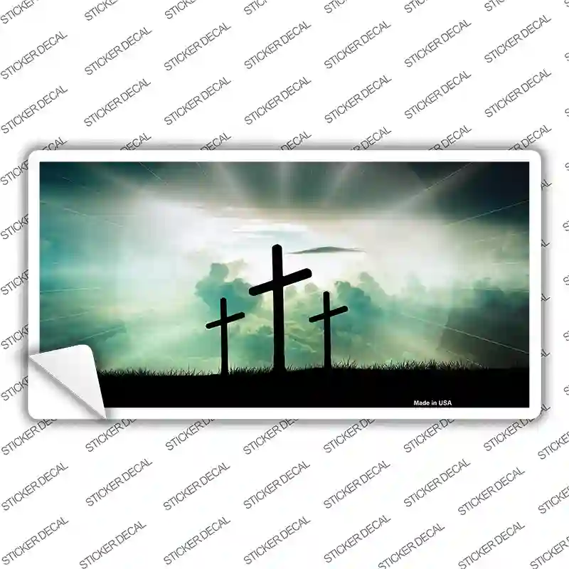 Crosses in the Sun Blue Novelty Sticker Decal