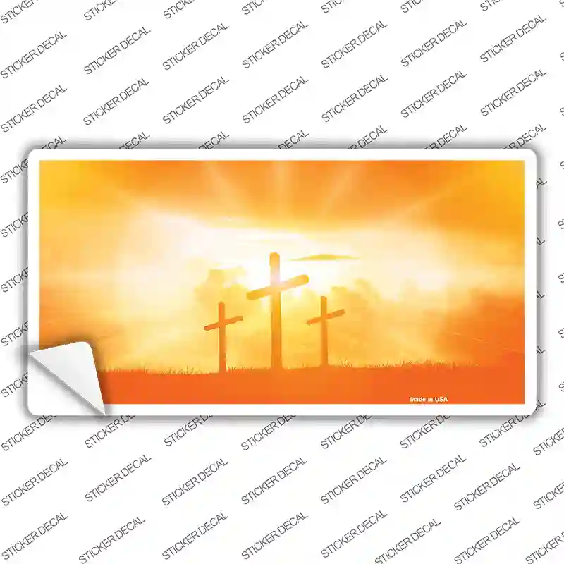Crosses in the Sun Orange Novelty Sticker Decal
