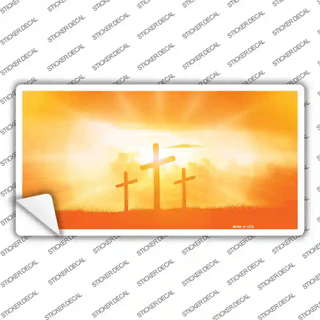 Crosses in the Sun Orange Novelty Sticker Decal