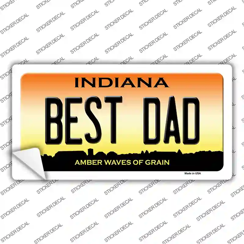 Best Dad Indiana Novelty Sticker Decal
