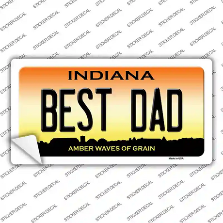 Best Dad Indiana Novelty Sticker Decal