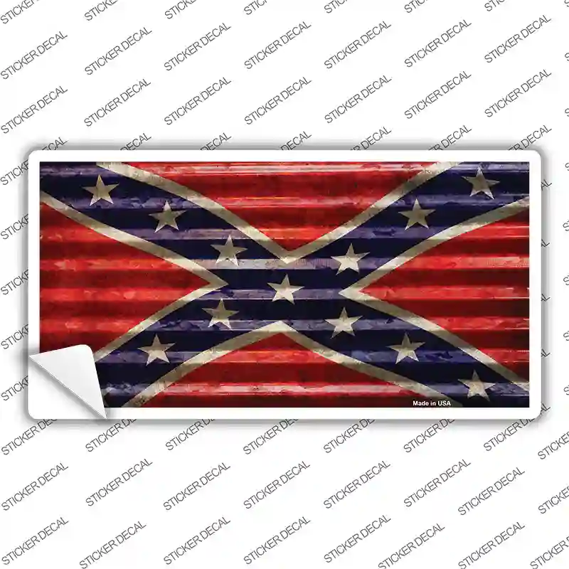 Corrugated Effect Confederate Flag Novelty Sticker Decal