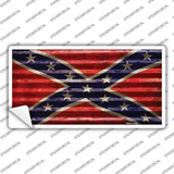 Corrugated Effect Confederate Flag Novelty Sticker Decal
