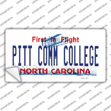 Pitt Comm College North Carolina Novelty Sticker Decal