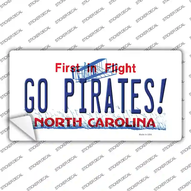 Go Pirates North Carolina Novelty Sticker Decal