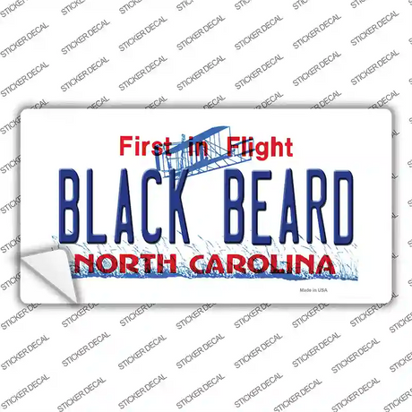 Black Beard North Carolina Novelty Sticker Decal