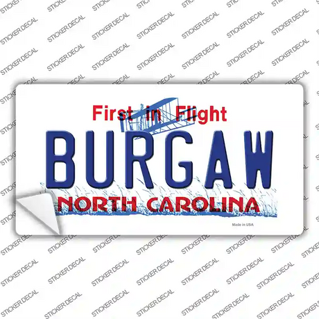 Burgaw North Carolina Novelty Sticker Decal