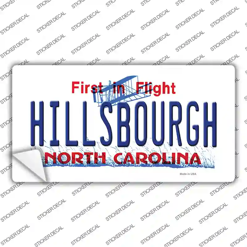 Hillsbourgh North Carolina Novelty Sticker Decal