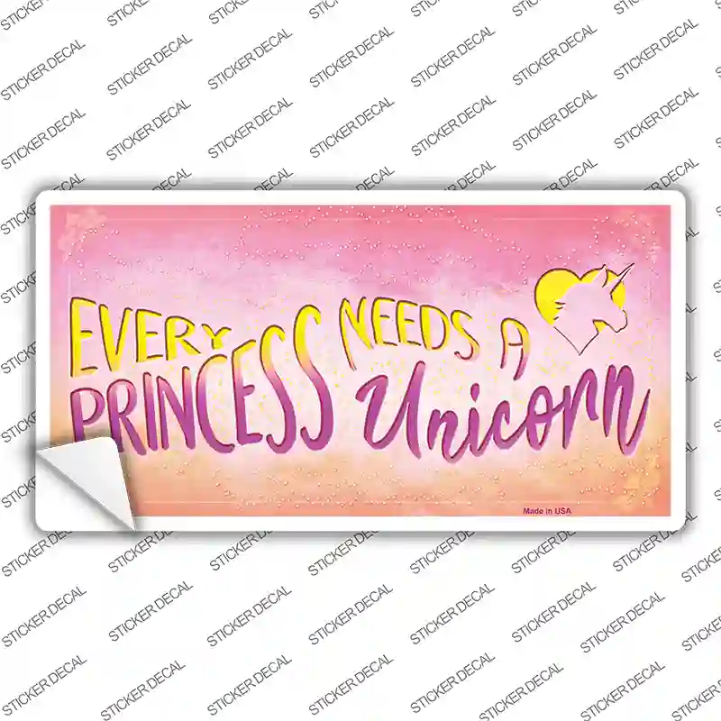 Princess and Unicorn Novelty Sticker Decal