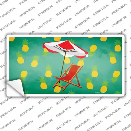Chair and Umbrella Novelty Sticker Decal