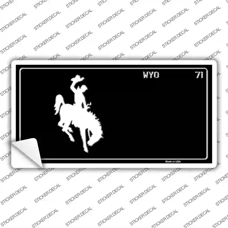 Wyoming Black Novelty Sticker Decal