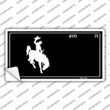 Wyoming Black Novelty Sticker Decal
