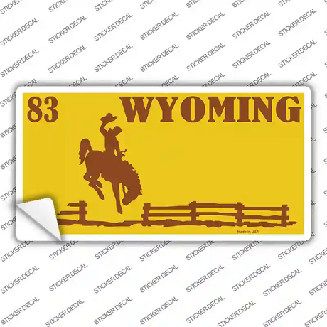 Wyoming Yellow Novelty Sticker Decal
