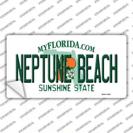 Florida Neptune Beach Novelty Sticker Decal
