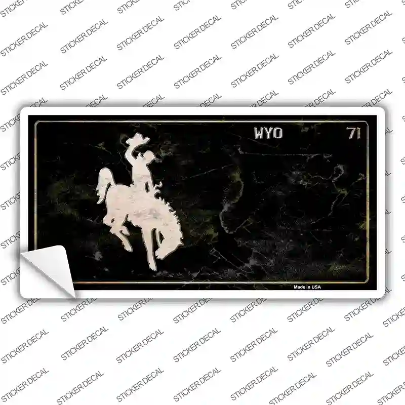 Wyoming Black Rusty Novelty Sticker Decal