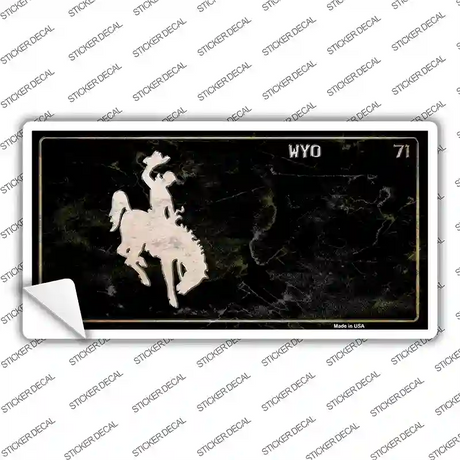 Wyoming Black Rusty Novelty Sticker Decal