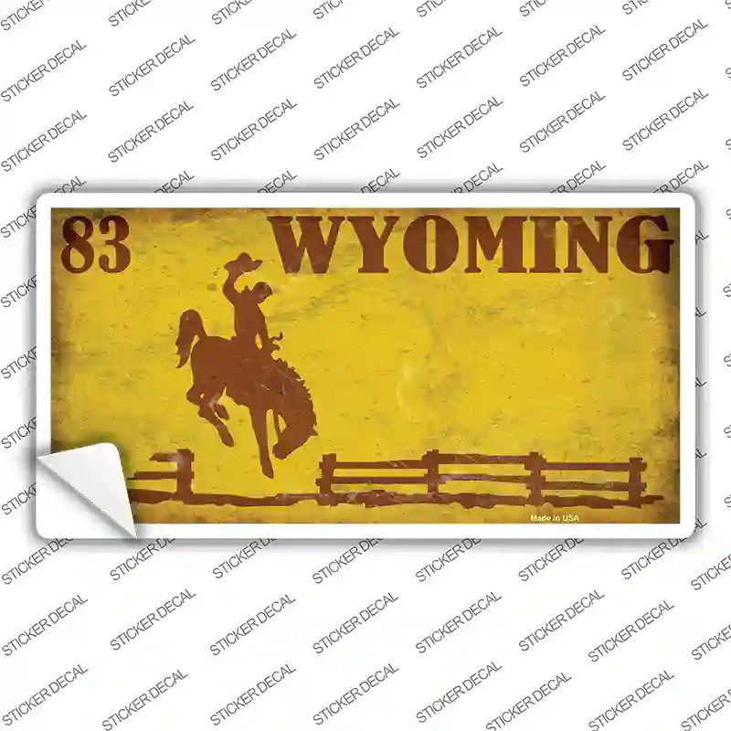 Wyoming Yellow Rusty Novelty Sticker Decal