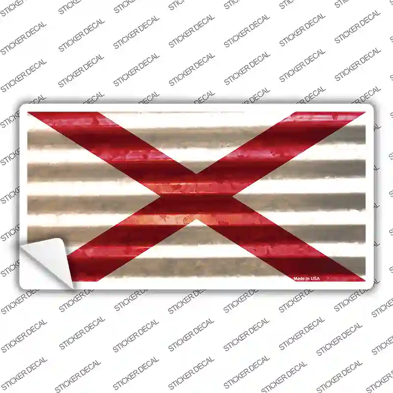 Alabama Corrugated Flag Novelty Sticker Decal