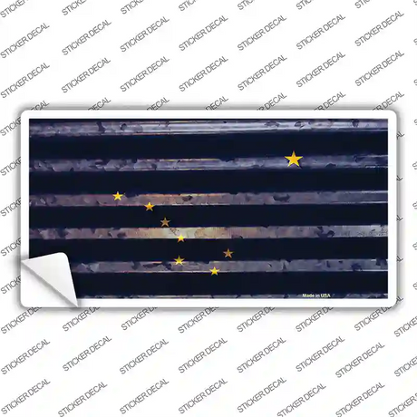 Alaska Corrugated Flag Novelty Sticker Decal