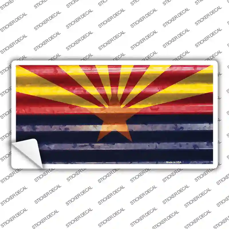 Arizona Corrugated Flag Novelty Sticker Decal