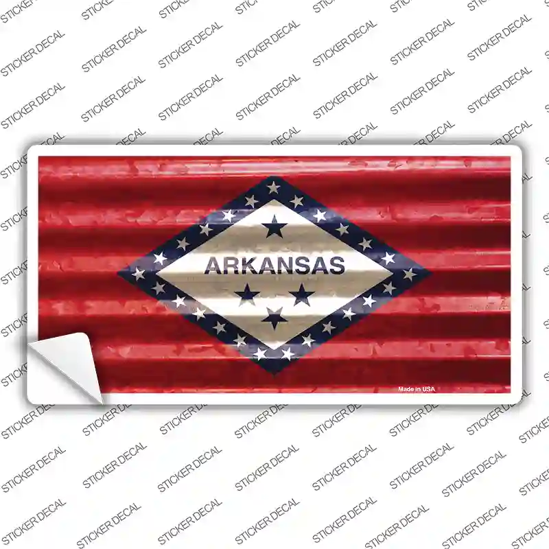 Arkansas Corrugated Flag Novelty Sticker Decal