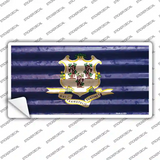 Connecticut Corrugated Flag Novelty Sticker Decal