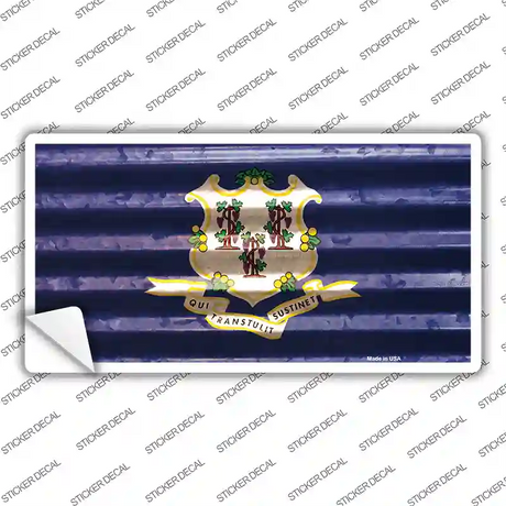 Connecticut Corrugated Flag Novelty Sticker Decal