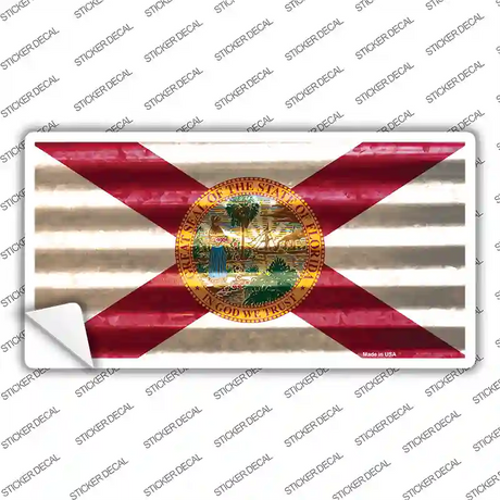 Florida Corrugated Flag Novelty Sticker Decal