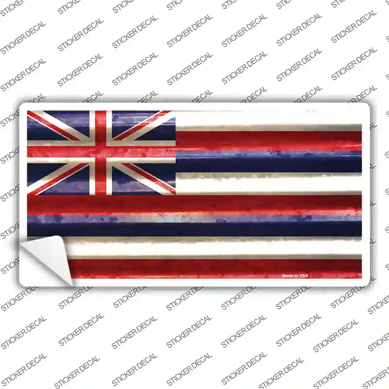 Hawaii Corrugated Flag Novelty Sticker Decal