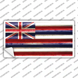 Hawaii Corrugated Flag Novelty Sticker Decal