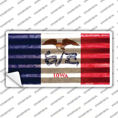 Iowa Corrugated Flag Novelty Sticker Decal
