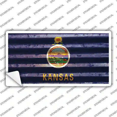 Kansas Corrugated Flag Novelty Sticker Decal