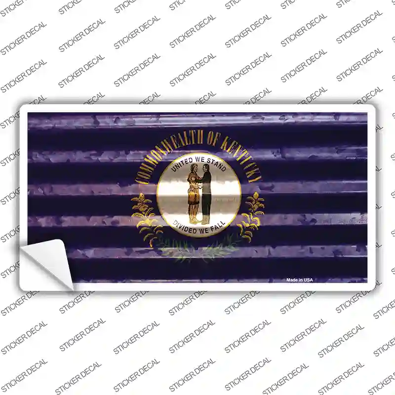 Kentucky Corrugated Flag Novelty Sticker Decal